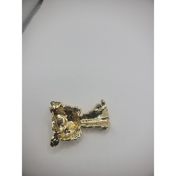 Vintage Gerrys Brooch Pin Doggy Terrier Green Crystals Gold Tone Jewelry - Picture 11 of 11